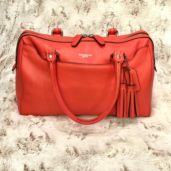 Coach coral leather bag - Picture 2 of 8
